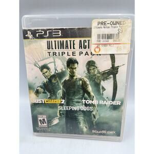 Sony Playstation 3 PS3 Ultimate Action Triple Pack Tomb Raider Sleeping Dog Game